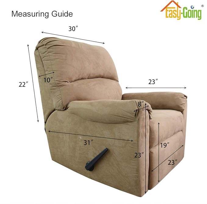 Easy-Going Recliner Chair Slipcover Reversible Sofa Cover Water Resistant Couch Cover Furniture Protector with Elastic Straps for Pets Dog (Recliner 22 inch, Taupe/Ivory)