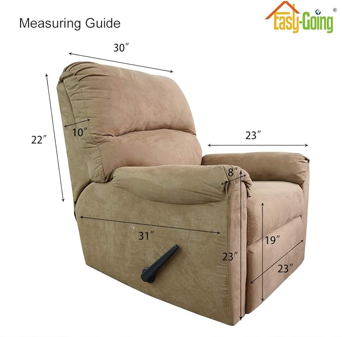 Easy-Going Recliner Chair Slipcover Reversible Sofa Cover Water Resistant Couch Cover Furniture Protector with Elastic Straps for Pets Dog (Recliner 22 inch, Cyan/Ivory)