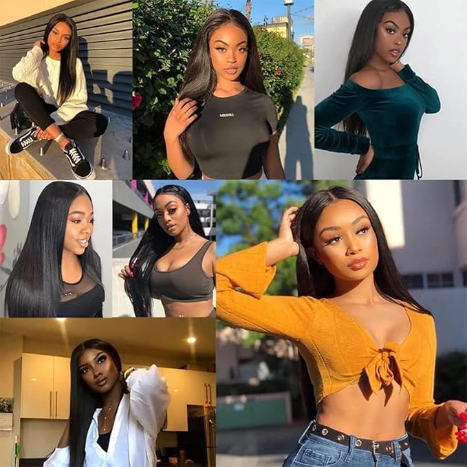 Selina Brazilian Virgin Hair Straight 22 Inch Bundles Human Hair 100% Unprocessed Brazilian Virgin Hair Bundle Remy Hair Extension Natural Black 100g Bundle