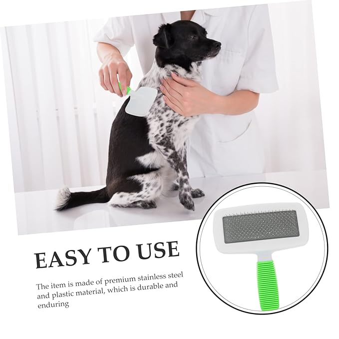 SUPVOX Large PET Grooming Brush Set for Dogs and Cats 2-Piece PET Hair Remover Comb Ergonomic Handle for Easy Grooming and Shedding Control