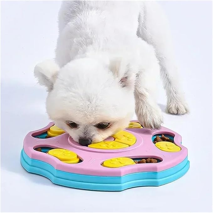 Interactive Dog Puzzle Toys - Slow Feeder IQ Enhancer for Puppies and Cats - Non-Slip Food Dispenser Training Game(B-Red)