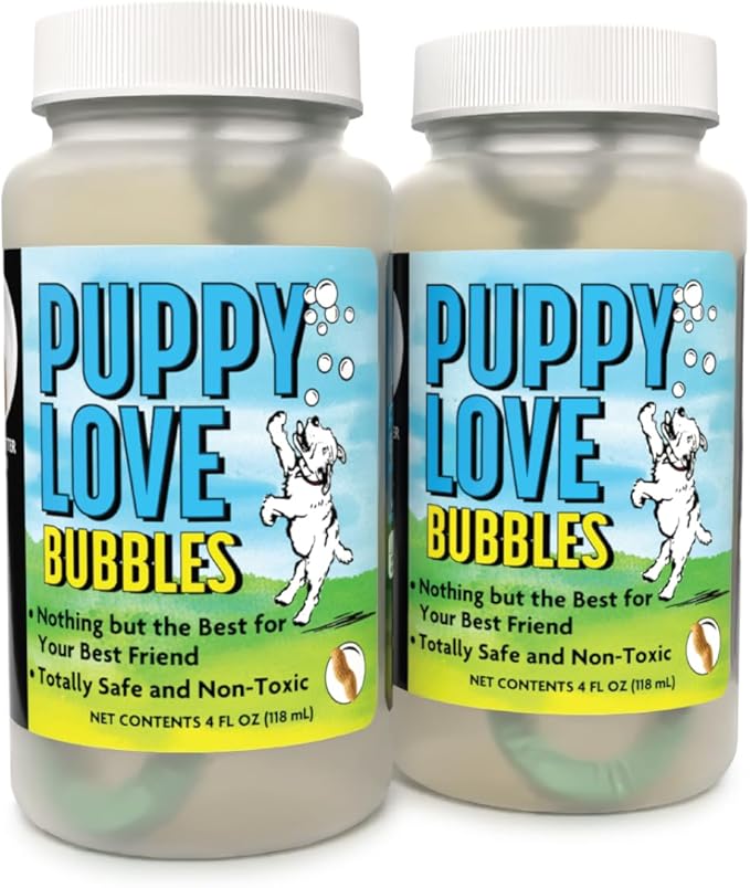 Puppy Love Bubbles, Peanut Butter Scented Bubbles 4oz. Bottle-2 Pack in Peanut Butter Flavor for Dogs