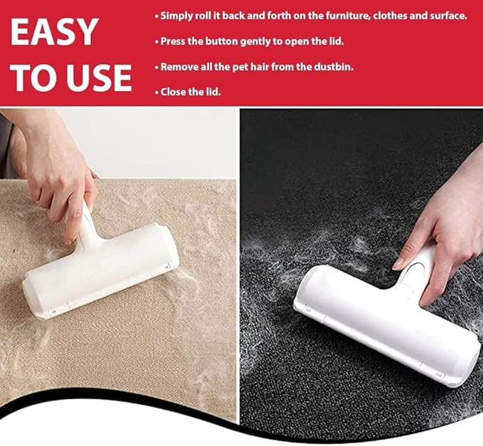 Pet Hair Removal Tool - Cat, Dog, Pet Hair Remover for Couch, Furniture, Carpet - Portable, Reusable Lint Roller and Pet Fur Remover Hair Brush