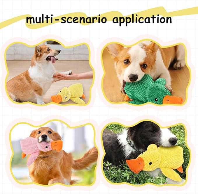 2025 Upgraded Dog Toys, New Durable Calming Duck Toys, Dog Toys for Aggressive Chewers with Soft Squeaker, Fun for Indoor Puppies and Senior Pups (3 Pcs, S-8.66 * 9.87in)