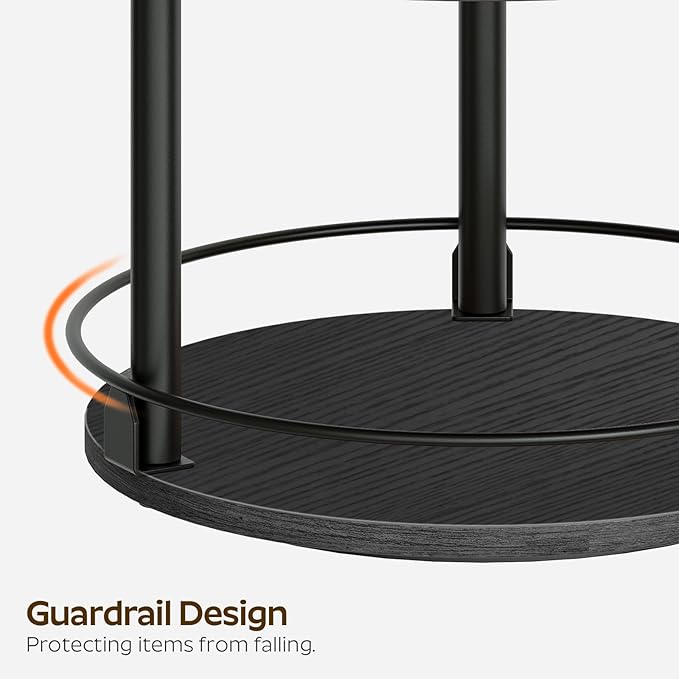 Spice Rack, Set of 2 Lazy Susan Organizer, 3 Tier Turntable Organizer For Cabinet, Compact and Versatile, for Kitchen Countertop, Black SR23L2BB