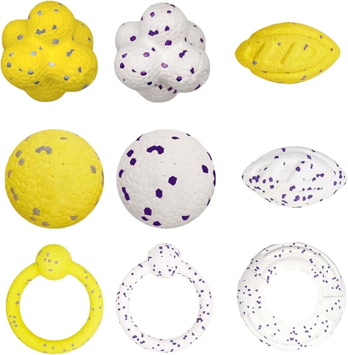 Dog Calming Chew Toy, Durable Aggressive Chewer Ball with Emotional Support Plush, Flying Disc Fetch Toy for Large Medium Dogs, Tough Chew Resistant Ball and Ring, Interactive Pet Toy (White Style2)