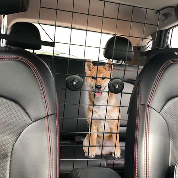 KOOLTAIL Dog Car Barrier - Front Seat Pet Vehicle Barriers Adjustable Steel,Safety Guaranteed Dogs and Passengers for Cars＆SUV's, for Small and Medium Dogs
