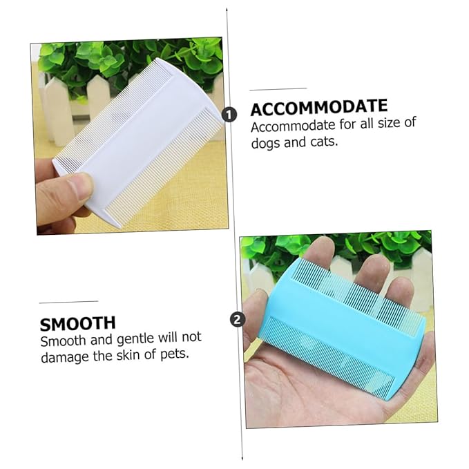 DOITOOL 10pcs Plastic Double-sided Pet Combs with Fine and Wide Teeth for Cat and Dog Grooming, Massaging Hair Comb Set for Shedding Control and Fur Detangling, Suitable for Random Color