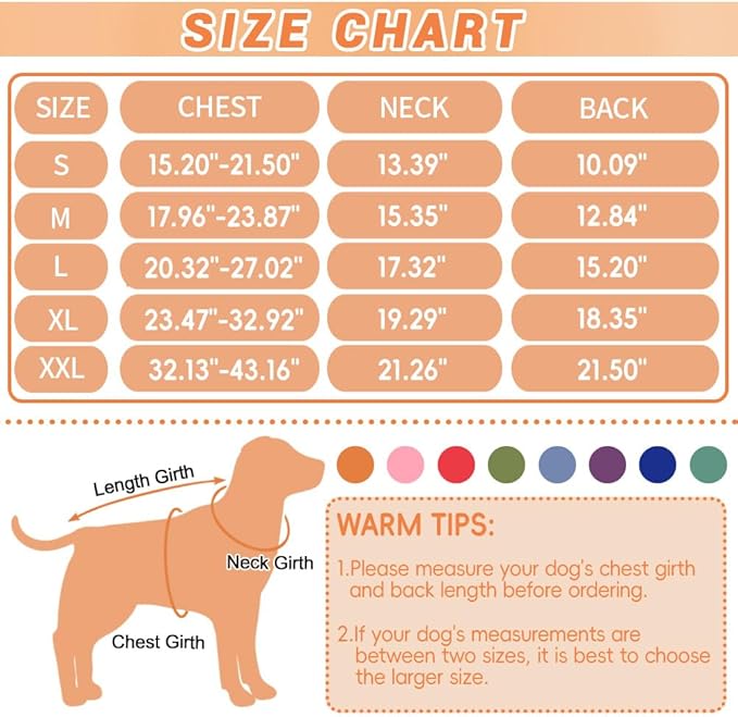 Dog Jackets, Furry Collar Winter Coats for Dogs with Warm Fleece Lining, Reflective Winter Dog Jackets Windproof Doggie Coats for Large Dogs, Orange L