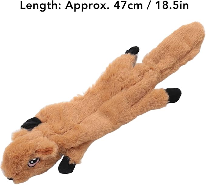 Soft Plush Squeaky Dog Chew Toy, Anxiety Relief, Teeth Cleaning, Interactive Pet Toy for Dogs, Cute Animal Design, Sturdy, Stress Relief (Light Brown)