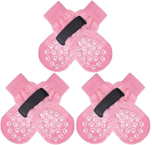 EXPAWLORER 6PCS Anti-Slip Dog Socks to Prevent Licking Paws,Dog Shoes for Hot Pavement,Best Paw Protector Traction Control on Hardwood Floor,Dog Booties for Puppy Small Medium Large Senior Dogs