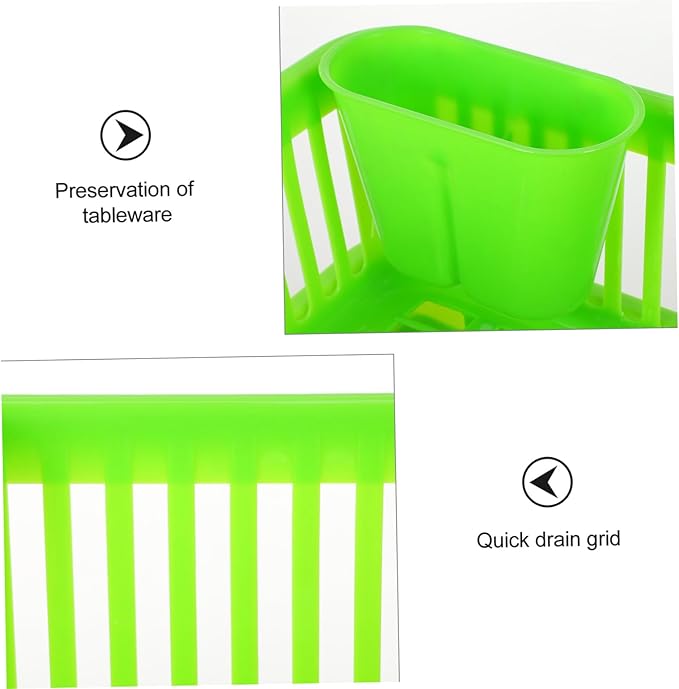Multifunction Plastic Tableware Holder with Side Drainage Water Draining Cutlery Rack for Kitchen Sink Medium-Sized Bowl and Bottle Organizer Rack Easy to Clean and Use