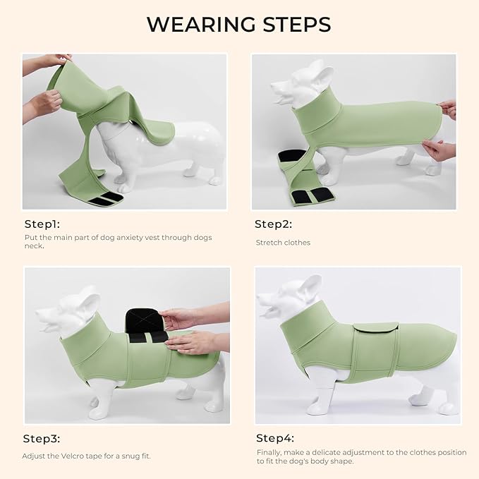 Dog Anxiety Calming Vest Adjustable Turtleneck Thunder Shirt Jacket for Fireworks, Separation, Vet Visits, Pet Hoodie for Large Medium Dogs