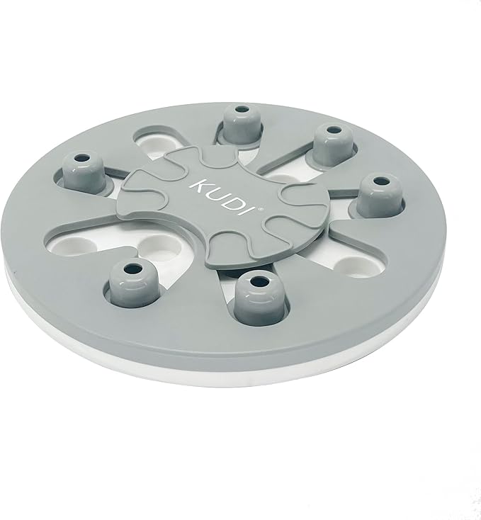 KUDI Dog Puzzle Food Feeder IQ Training Toy for Small/Medium/Large Dogs Interactive Treat Puzzle Mental Enrichment & Aggressive Chewer Gift White