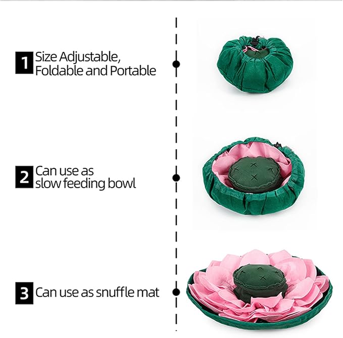 Pet Snuffle Mat for Dogs,Interactive Feed Game/Dog Puzzle Toy, Slow-Feeder-Bowl Travel Use,Simulating Grassland for Boredom, Encourages Natural Foraging Skills,Dog Treat Dispenser