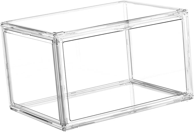 BESPORTBLE Transparent Stackable Book Storage Box with Openable Cover Acrylic Organizer for Home and Bedroom Space-saving Container for Books and Sundries Practical Desktop Holder