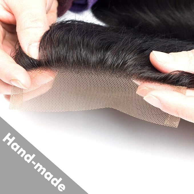 Selina Straight Human Hair Bundles With Closure 8 8 8 8+8 Inch 4x4 Lace Closure 100% Brazilian Virgin Human Hair 4 Bundles Wiht Closure Deals Hair Extensions Qucik Weave Bundles Natural Black