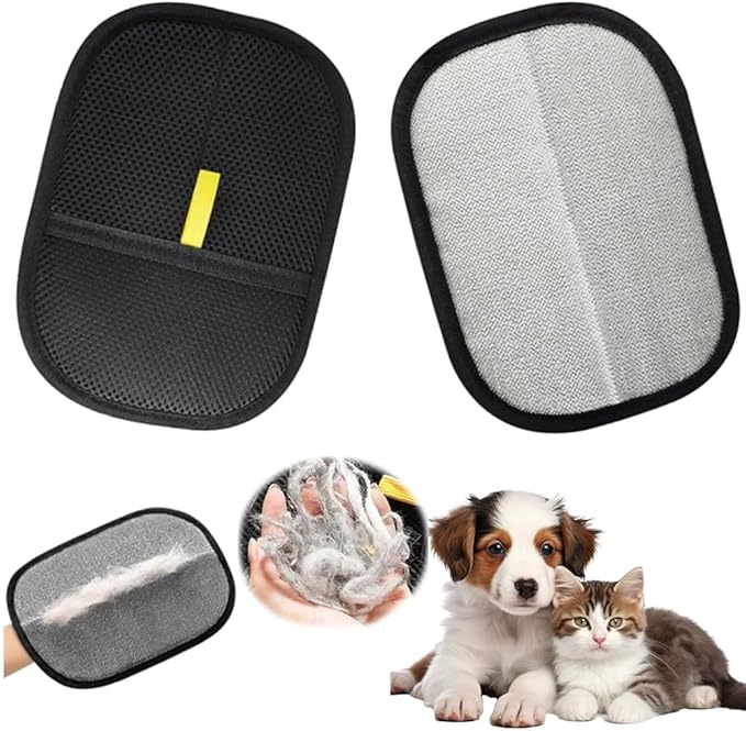 Pet Hair Removal Gloves for Dogs & Cats – Double-Sided Electrostatic Grooming Mitt, Reusable & Washable, Gentle Massage
