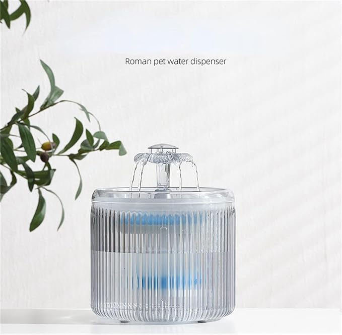 Smart Transparent Pet Water Fountain for Cats & Dogs, Automatic Drinking Bowl with 3 Flow Designs
