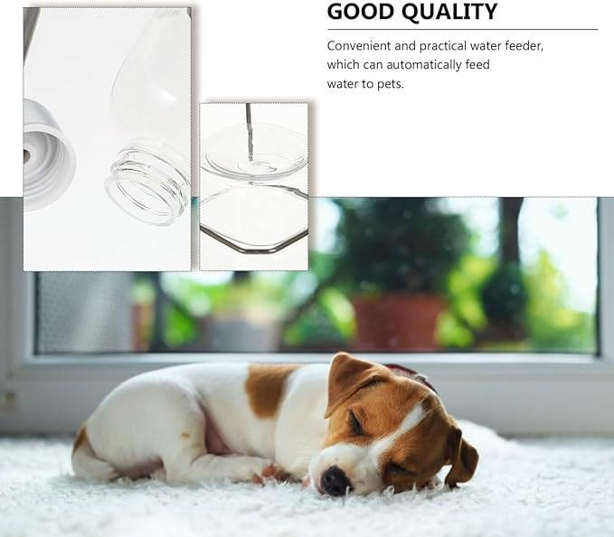 balacoo Hanging Water Dispenser for Dogs 9.84In Portable Automatic Pet Drinking Fountain Leak-Proof Water Bottle for Kennel Crate