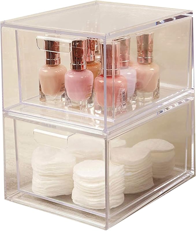 Clear Acrylic Storage Box Stackable Organizer for Cosmetics Jewelry Stationery Plastic Bins Acrylic Makeup Organiser