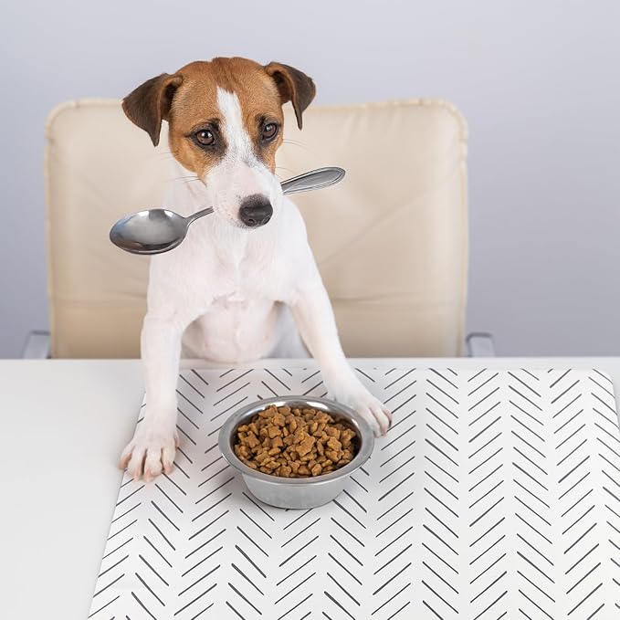 NALALAS Dog Mat for Food and Water, Cat Feeding Mat | Waterproof Dog Bowl Mat | Non-Slip Pet Food Mat for Floors | Pet Mats for Food and Water | Easy to Clean