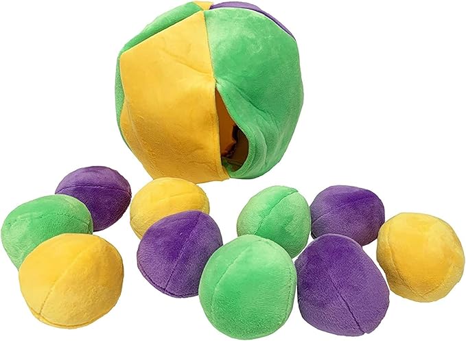 Midlee Hide a Ball Puzzle Dog Toy with 10 Plush Squeaker Balls (Small)