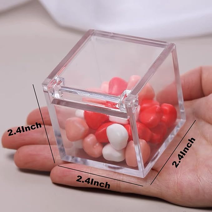 Acrylic Hinge Lid Box Clear Display Box with Lid Clear Acrylic Small Multipurpose Storage Box for Keepsakes, Jewelry, Trinkets