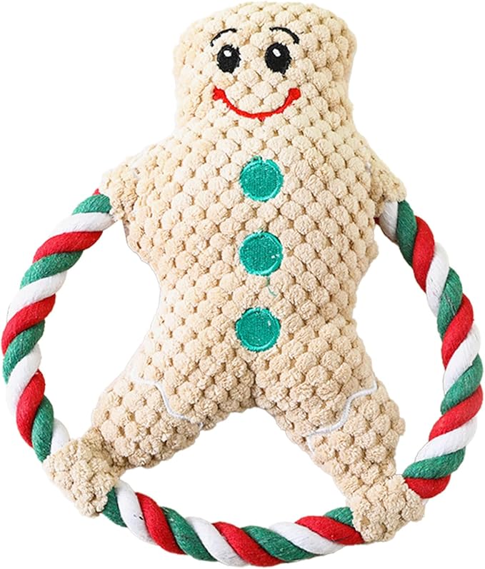 Squeaky Plush Dog Toys for Anxiety Relief & Teeth Maintenance | Cute Cartoon Interactive Stuffed Toy for Dogs/Cats | Trusted Chew - Strong Material, Portable Pet Plaything (Brown)