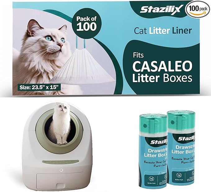 Cat Litter Liners Compatible with Casa Leo Litter Box – 100 Count, Extra Thick, Heavy Duty