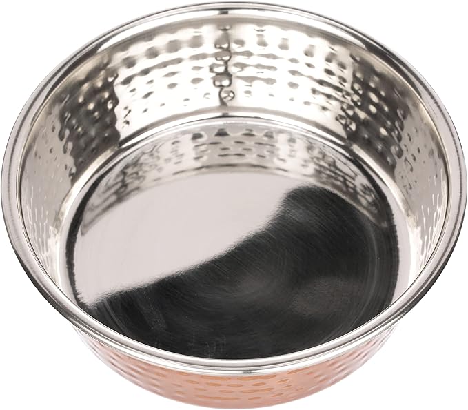 Neater Pet Brands Hammered Decorative Designer Bowls - Luxury Style Premium Dog and Cat Dishes (Small, Copper)