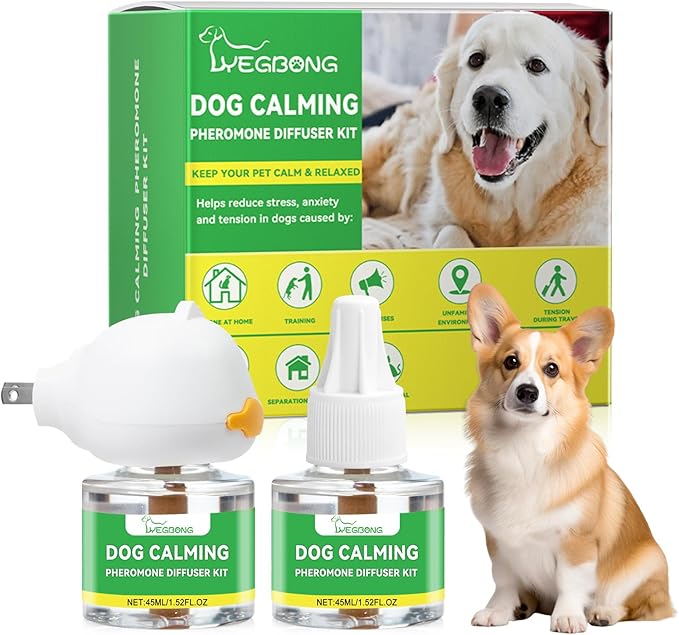 Nodfens Dog Calming Diffuser Pheromone Dog Peeing Diffuser, 1 Plug in+ 1 Pack 45ml Trial Pack Dog Anxiety Relief Up to 30 Days