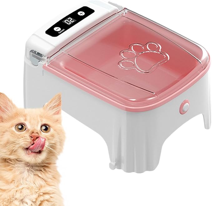 Pet Feeder - Electric Smart Meal Distributor, Digital Schedule Kibble Server with Voice Reminder Feature, Anti Jam Dispensing Design, Ideal for Busy Owners Travel Care