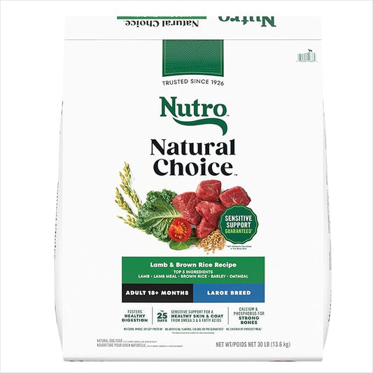 Nutro Natural Choice Adult Large Breed Dog Food Dry, Lamb & Brown Rice Recipe, 30 lb. Bag