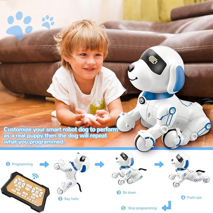Robot Dog Toys for Kids 8 9 10 11 12, Remote Control Dogs, Robot Dog for Kids 8-12, Pet Robotic, Electric Toy, Robotic Dogs, Toys for 5 6 7 8 9 10 11 12 Years Old Boys Girls, Blue
