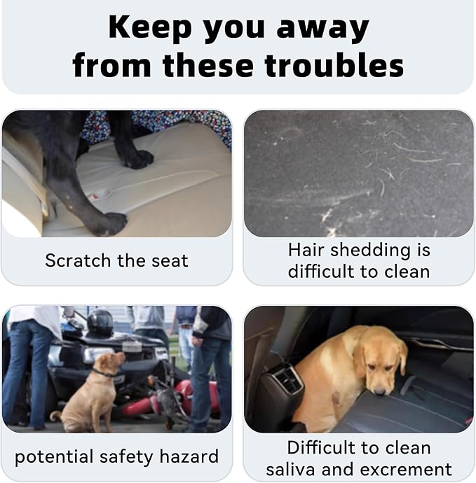 Dog Car Seat Cover for Back Seat, Nonslip Waterproof Bench Seat Pad, Durable Pet Backseat Protector Compatible for Armrest & Seat Belt, Universal for Most Cars (Black/Orange)