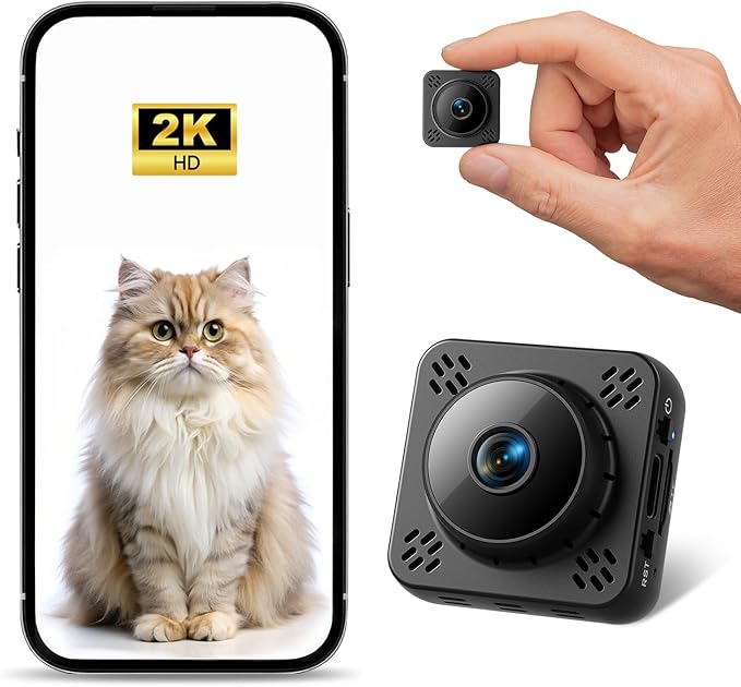 Hidden Camera, Mini Nanny Cam Wireless with Free Cloud Storage, WiFi & Offline Recording, Motion Detection & Night Vision for Home Security/Nanny/Pet/Baby Monitor
