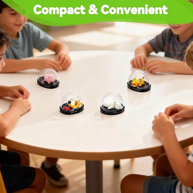 10 Pack Desk Pet Containers, Individual Desk Pet Domes, Clear Plastic Small Storage Box, with Secure Snap Lid, Protect Pets from Dust and Water, Ideal Accessories for Most Desktop Pets