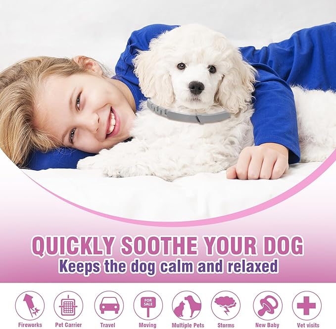 Calming Collar for Dogs 4 Packs Dog Pheromone Anti Anxiety Calm Collars to Relieve Stress and Bad Behavior Like Separation 25 Inches Adjustable