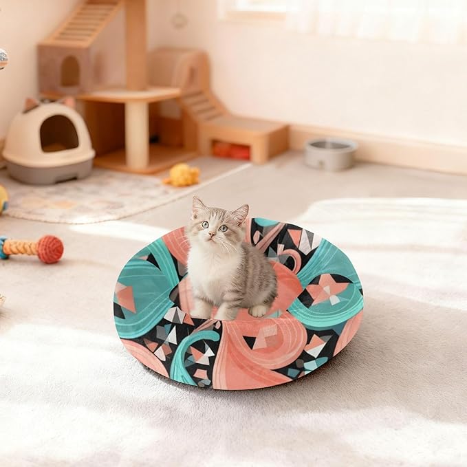 Paisley Pet Dog Bed Calming Anti Anxiety fluffier Calming Bed for Small Size Pets Sleeping