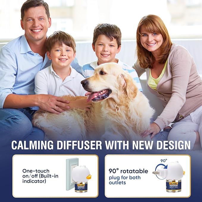 Calming Diffuser Kit Appeasing Dog Pheromones Pheromone Diffuser to Calm (3 Plug in+ 6 Pack 48ml Refill) for Anxiety Relieve Relief Reduce Aggression Fighting Barking Stress