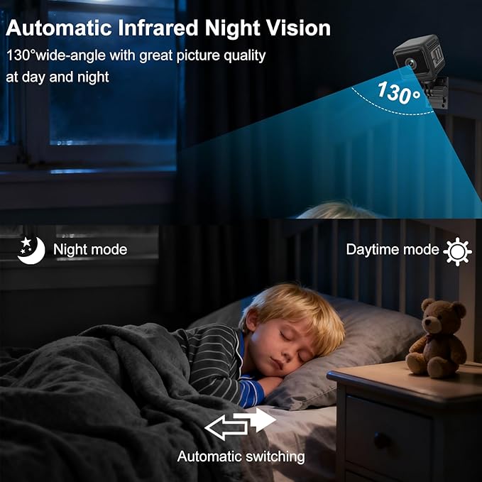 4K Security Cameras for Home, Indoor Wireless WiFi Camera with App Control Motion Detection & Real-Time Alerts, Rechargeable Pet/Baby/House/Office Camera with Night Vision
