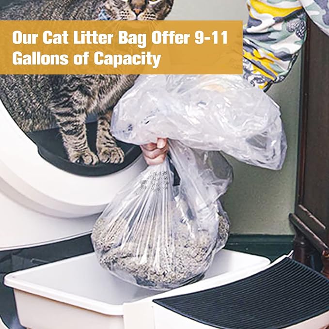 100 Pack Cat Litter Bags for Litter R-obot 4 Waste Bags, Cat Litter Bags for Litter Box Robot 3 Waste Bags Liners Litter Box Liner Replacement, 9-11 Gallons