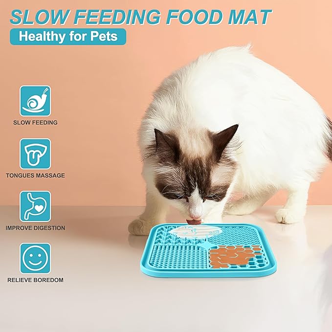 Dog Lick Mat with Suction Cups – Anxiety Relief & Slow Feeder for Bathing, Grooming, Training – 2 Pack