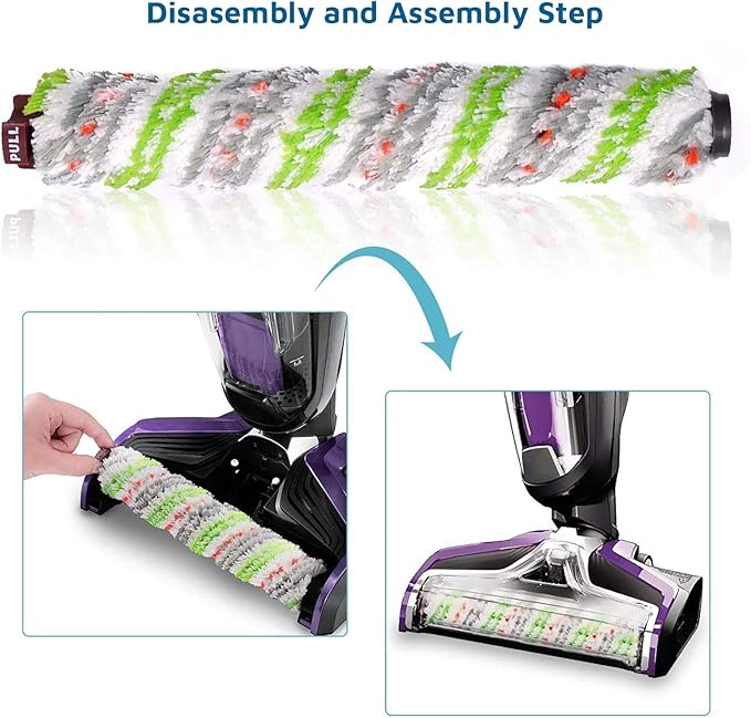Replacements Part Compatible with BISSELL CrossWave Wet Dry Vacuum, CrossWave PET PRO and CrossWave Cordless Accessories (2 Multi-Surface Pet Brush Rolls+2 Filters)