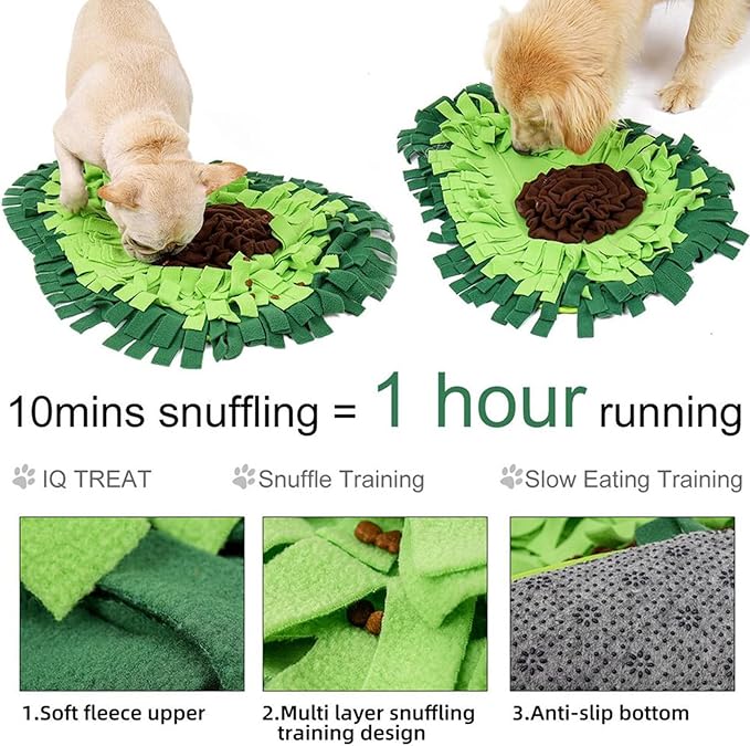 Snuffle Mat for Dogs, Interactive Dog Puzzle Toys,Dog Feeding Mats, Slow Eating Bowl Travel Use,Dog Treat Dispenser,Encourages Natural Foraging Skills for Pets for Training and Stress Relief