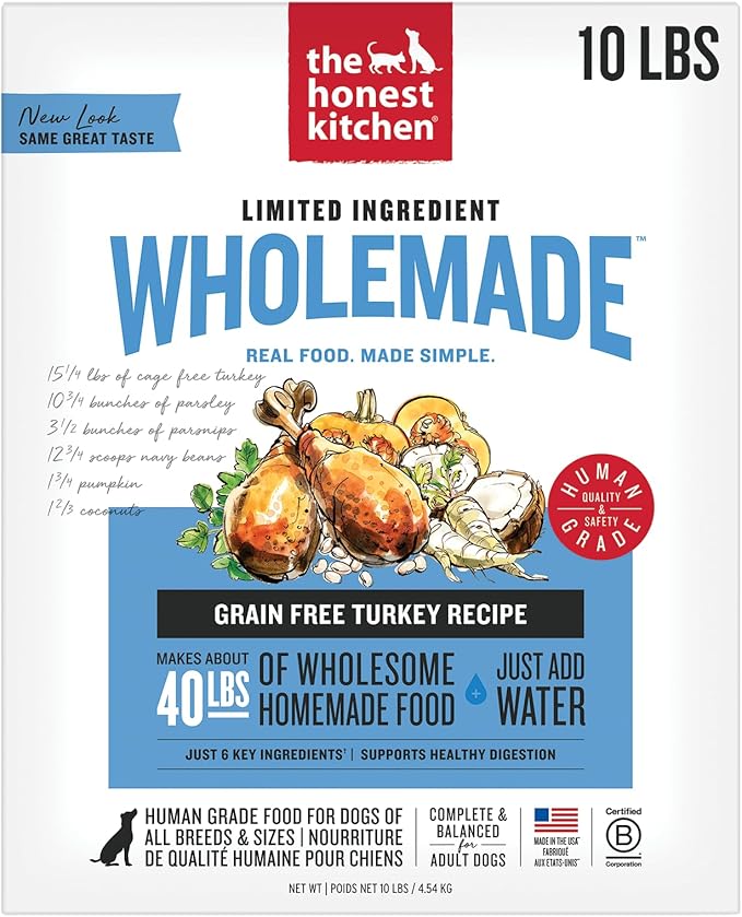 The Honest Kitchen Wholemade™ Dehydrated Limited Ingredient Turkey Dog Food, 10 lb Box