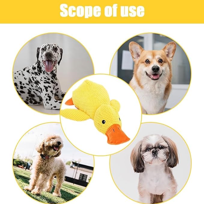 Calming Duck Toy for Dogs, The Dog Calming Duck, Dogs' Emotional Support Ducks, Yellow Stuffed Ducks Dog Chew Toys, Interactive Toys for Chewers (Yellow)