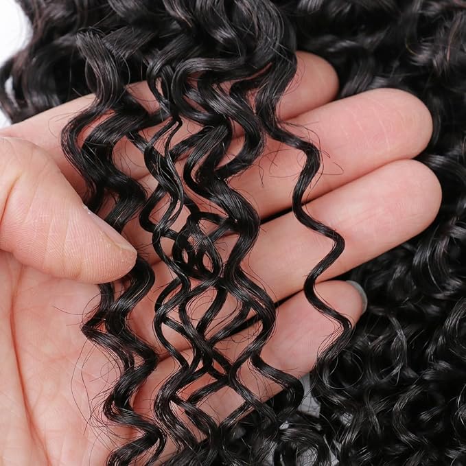 Selina 12 Inch Curly Human Hair Bundles Unprocessed Remy Hair Extensions for Women Brazilian Virgin Hair 100g/Pack Singel Bundle Natural BlacK Color