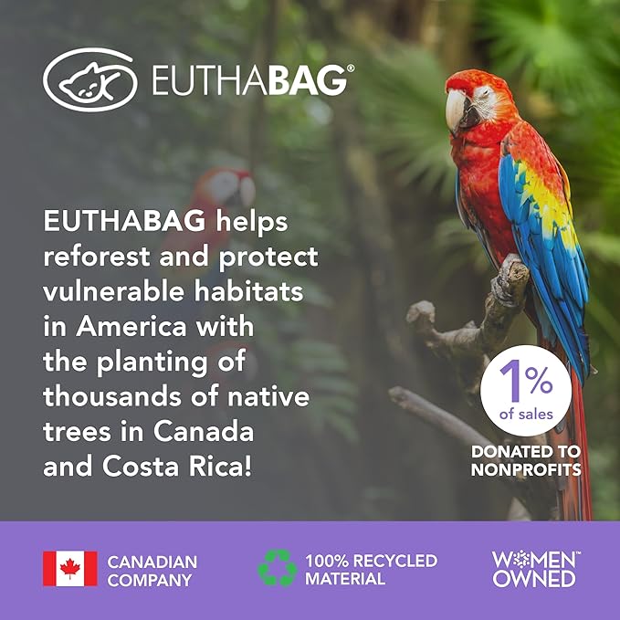 EUTHABAG Snuggle Bag Designed by a Veterinarian The Dignified Pet Cremation & Burial Bag with Kit for a Gentle Goodbye for Rodents, Ferrets and Birds 0–3 lb (X-Small)
